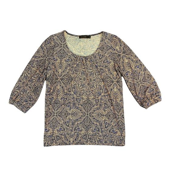 The Limited Black & Blue Paisley Print Top - Size Medium - Picture 6 of 7